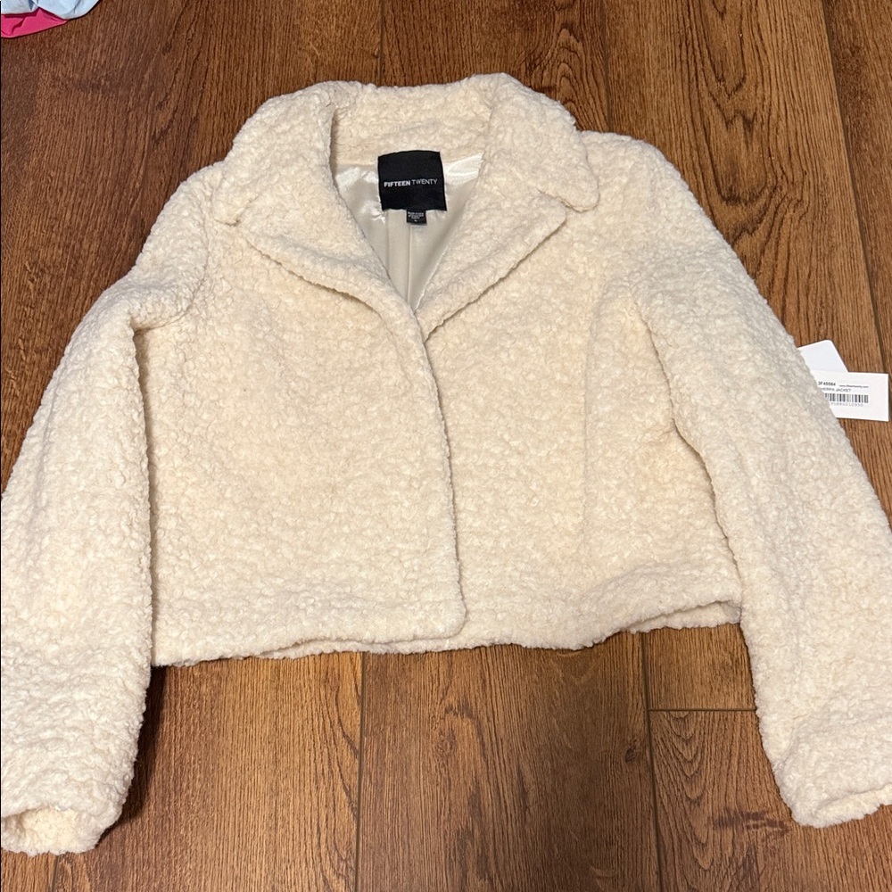 Fifteen Twenty Cozy Sherpa Jacket in Cream NWT SIZE L